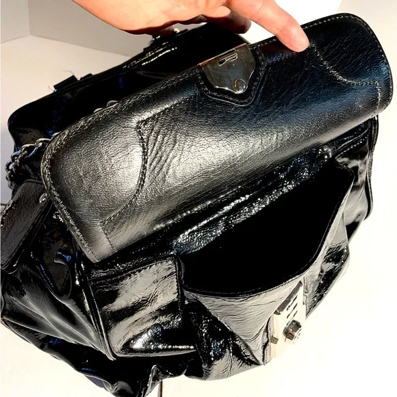 Dolce & Gabbana Glossy Black Chain Shoulder Bag - Picture 3 of 16